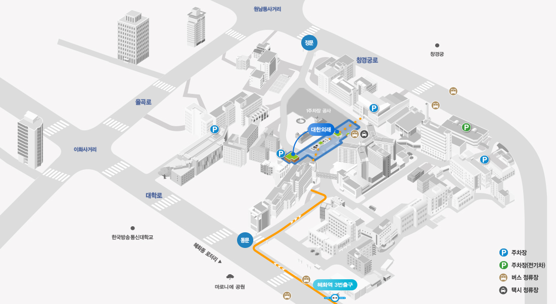 서울대학교 대한외래 지도