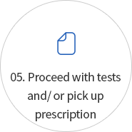 05. Proceed with tests and/ or pick up prescription