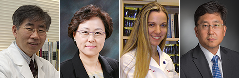 left Seoul National University Hospital‘s Professors  Sun Ha  Paek of Neurosurgery and Sunghye Park of Pathology, Harvard Medical School (MGH)’s Dr. Priscilla Brastianos of Oncology, Dana-Faber Cancer research Institute Dr. Willam Hahn of Oncology