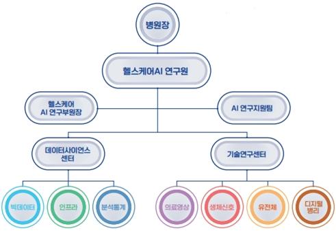 [그림2] 서울대병원 헬스케어AI 연구원 조직도 